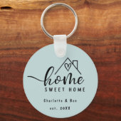 Minimalistisch Home Sweet Home Gepersonaliseerd Ni Sleutelhanger (Voorkant)
