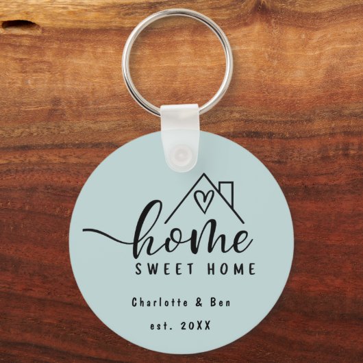 Minimalistisch Home Sweet Home Gepersonaliseerd Ni Sleutelhanger (Voorkant)