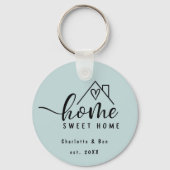 Minimalistisch Home Sweet Home Gepersonaliseerd Ni Sleutelhanger (Achterkant)