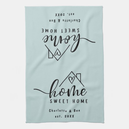Minimalistisch Home Sweet Home Gepersonaliseerd Ni Theedoek (Verticaal)