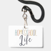 Minimalistisch Homeschool Student ID Badge (Achterkant met koord)