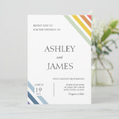 Minimalistisch homoseksueel lesbisch lhbtq bruilof kaart (Staand voorkant)