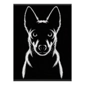 Minimalistisch hondensilhouet op zwart perfect poster (Voorkant)
