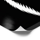 Minimalistisch hondensilhouet op zwart perfect poster (Hoek)