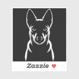 Minimalistisch hondensilhouet op zwart sticker