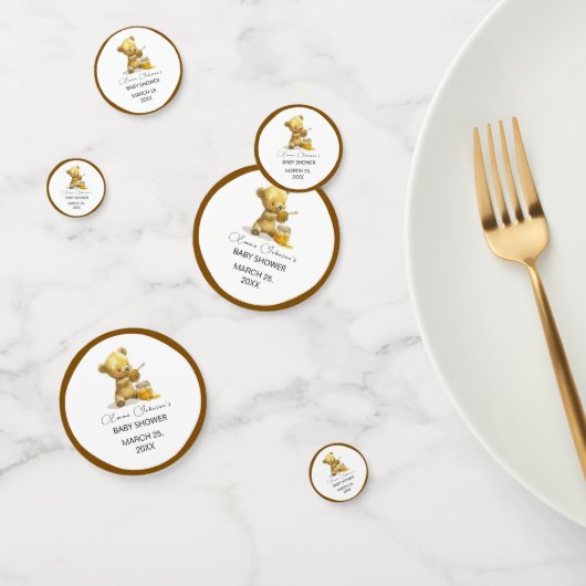 Minimalistisch Honing Beer Baby shower Confetti (Groep)