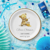 Minimalistisch Honing Beer Baby shower Papieren Bordje (Feest)