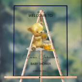 Minimalistisch Honing Beer Baby shower Welkom Acryl Bord (Neutraal)
