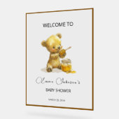 Minimalistisch Honing Beer Baby shower Welkom Acryl Bord (Hoek)
