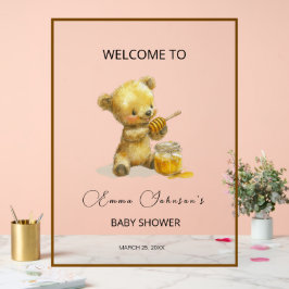 Minimalistisch Honing Beer Baby shower Welkom Acryl Bord