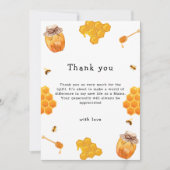 Minimalistisch Honingbij Lijst Baby shower Bedankkaart (Voorkant)