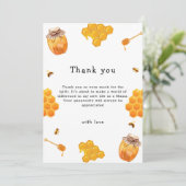 Minimalistisch Honingbij Lijst Baby shower Bedankkaart (Staand voorkant)