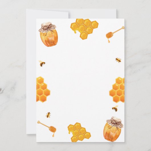 Minimalistisch Honingbij Lijst Baby shower Bedankkaart (Achterkant)