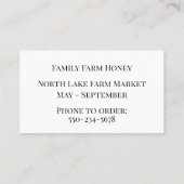 Minimalistisch honingbij Visitekaartje (Achterkant)