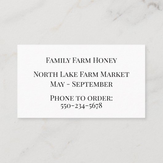 Minimalistisch honingbij Visitekaartje (Achterkant)