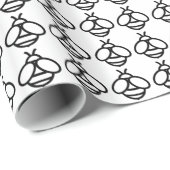 Minimalistisch honingbijenhommelpatroon cadeaupapier (Rol Hoek)