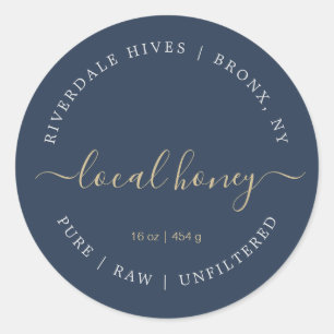 Minimalistisch honingetiket Zuiver Ruw Ronde Sticker