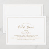 Minimalistisch horizontaal Gold-Vrijgezellenfeest Kaart (Voorkant / Achterkant)