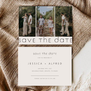 Minimalistisch Horizontaal Huwelijksfoto Script Save The Date