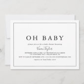 Minimalistisch horizontaal Oh Baby Baby shower Kaart (Voorkant)