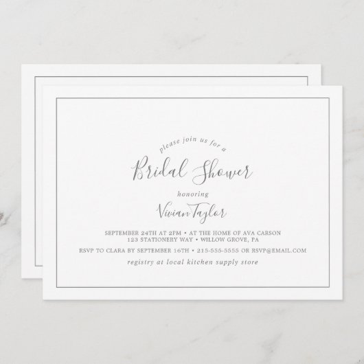 Minimalistisch horizontaal Vrijgezellenfeest met z Kaart (Voorkant / Achterkant)