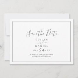 Minimalistisch horizontaal zilver sparen de Datum Save The Date