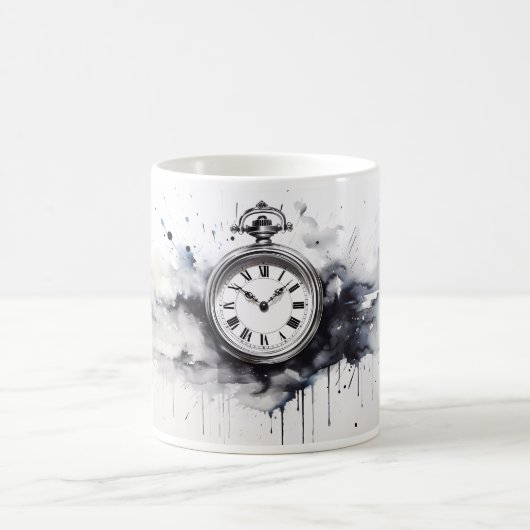 Minimalistisch horloge koffiemok (Center)