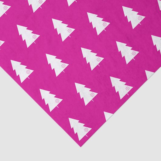 Minimalistisch hotroze witte kerstboompatroon tissuepapier (Detail)