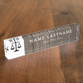 Minimalistisch hout Attorney naamplaat Naambordje (Zijkant)