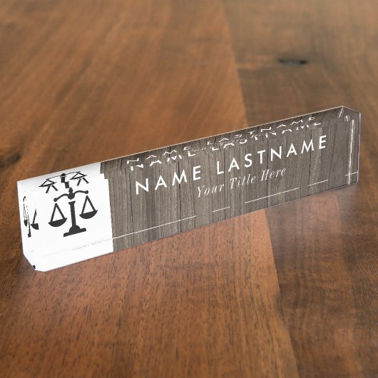 Minimalistisch hout Attorney naamplaat Naambordje (Zijkant)