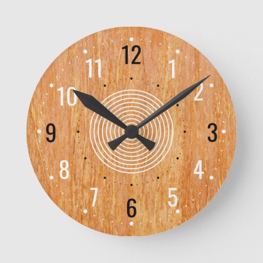 Minimalistisch houten decor -  hout ronde klok (Voorkant)
