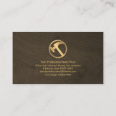 Minimalistisch houten korrelpaneel Gold Hammer Car Visitekaartje (Achterkant)