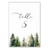 Minimalistisch houten pijnbomen tafelnummer (Voorkant)