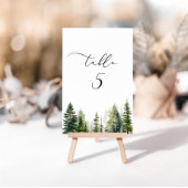 Minimalistisch houten pijnbomen tafelnummer