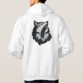 Minimalistisch Howling Wolf grafisch ontwerp Hoodie (Achterkant)