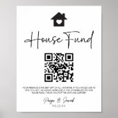 Minimalistisch Huis Fonds QR Code Trouwbord Poster (Voorkant)
