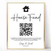Minimalistisch Huis Fonds QR Code Trouwbord Poster