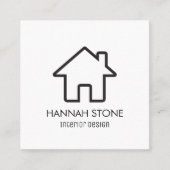 Minimalistisch huis Home Outline Eenvoudig Basic Vierkante Visitekaartje (Voorkant)