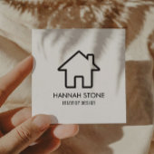 Minimalistisch huis Home Outline Eenvoudig Basic Vierkante Visitekaartje