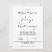 Minimalistisch Huis Warming BBQ Backyard Party Kaart (Voorkant)