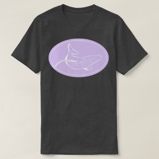 Minimalistisch Humpback Whale Lavender en White T-shirt (Design voorkant)