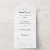 Minimalistisch huwelijk all in one uitnodiging (Binnen)