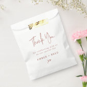 Minimalistisch huwelijk Dank je Terracotta Copper Bedankzakje (Gezegeld)