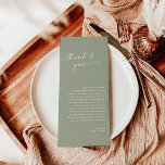 Minimalistisch huwelijk Dank je wel, Boho Greenery<br><div class="desc">Deze prachtige bruiloft Dank u Nota kenmerkt handgeschreven kalligrafie met een minimalistische moderne lay-out - een perfect accent voor uw bruiloft of speciale gebeurtenis. Gebruik deze dankjewel voor elke keer of het je bruiloft, bruid of baby shower is, verloffeest, feest... wat je maar wilt! Bewerk de *Meest* formulering eenvoudig aan...</div>