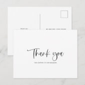 Minimalistisch huwelijk Dank u Briefkaart (Voorkant / Achterkant)