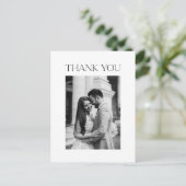 Minimalistisch huwelijk Foto bedankt Briefkaart (Staand voorkant)