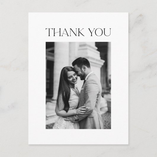 Minimalistisch huwelijk Foto bedankt Briefkaart (Voorkant)