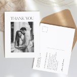 Minimalistisch huwelijk Foto bedankt Briefkaart<br><div class="desc">Minimalistische bruiloft Foto Dank u Briefkaart</div>