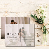 Minimalistisch huwelijk Foto bedankt Briefkaart