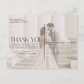Minimalistisch huwelijk Foto bedankt Briefkaart (Achterkant)